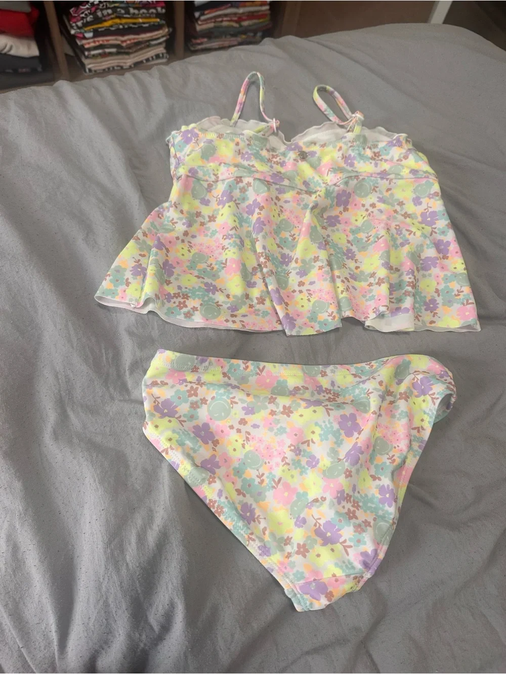 Justice Pastel Floral Tankini with Lavender, Mint, Yellow, Pink, and Cream